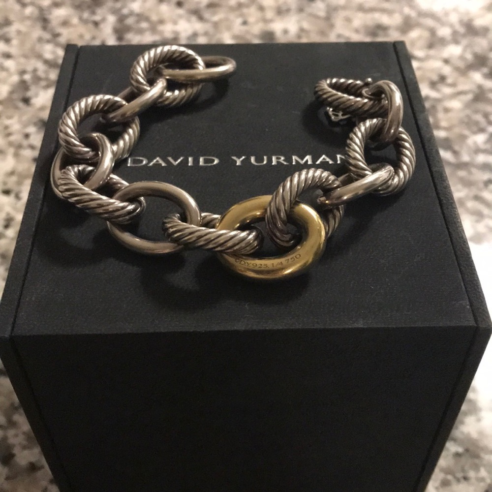 David Yurman Oval Link Bracelet With Gold!